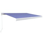 vidaXL Store à cassette manuel 450x300 cm Bleu et blanc