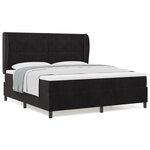 Lit à ressort vidaXL avec matelas Noir 180x200 cm Velours