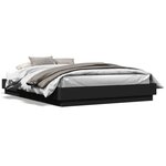 vidaXL Cadre de lit avec LED sans matelas noir 160x200 cm