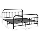 vidaXL Cadre de lit sans matelas avec tête de lit noir 180x200 cm
