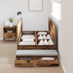 vidaXL Cadre de lit de stockage Bois vieilli 80x200 cm