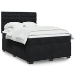 vidaXL Sommier à lattes de lit avec matelas Noir 140x190 cm Velours