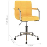 Chaise fauteuil siège pivotante de bureau informatique étude Jaune moutarde tissu jaune 02_0024137