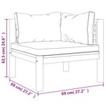 vidaXL Canapé d'angle sectionnel et coussin blanc crème Bois d'acacia