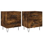 vidaXL Tables de chevet 2Pièces chêne fumé 40x35x47 5cm bois d’ingénierie