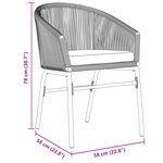 vidaXL Set de jardin 7 pièces Gris Résine Poly