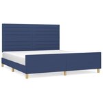 vidaXL Cadre de lit avec tête de lit Bleu 180 x 200 cm Tissu