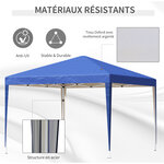 Tonnelle barnum de jardin pliant anti-UV + sac de transport acier Oxford 3 x 3 x 2 55 m bleu