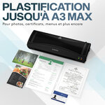 ACROPAQ Plastifieuse A3- Avec Coupe-papier Avec 50 feuilles de plastification et Arrondisseur de coins- Plastification à chaud/froid