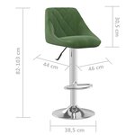 vidaXL Tabourets de bar lot de 2 vert foncé velours