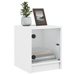 vidaXL Table de chevet avec porte en verre blanc 35x37x42 cm