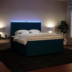 vidaXL Sommier à lattes de lit et matelas bleu 180x200 cm velours