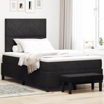 vidaXL Lit à ressort avec matelas et banc noir 120x200 cm en velours