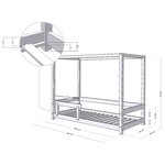 Lit cabane enfant BUNKY 80 x 180 bleu marine