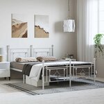 vidaXL Cadre de lit métal sans matelas et pied de lit blanc 193x203 cm