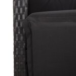 vidaXL Ensemble à manger de jardin 4 Pièces avec coussins noir