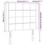 vidaXL Tête de lit à LED Gris clair 83x16x118/128 cm Tissu