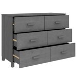 vidaXL Buffet HAMAR Gris foncé 113x40x80 cm Bois massif de pin