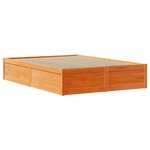 vidaXL Cadre de lit et tête de lit cire marron 150x200 cm bois de pin