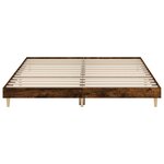 vidaXL Cadre de lit chêne fumé 200x200 cm bois d'ingénierie