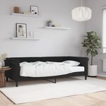 vidaXL Lit de jour avec matelas noir 90x200 cm velours