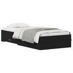 Cadre de lit vidaXL Chêne noir 90x200 cm Bois d'ingénierie