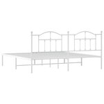 vidaXL Cadre de lit métal sans matelas et tête de lit blanc 193x203 cm