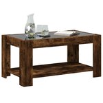 vidaXL Table basse avec LED chêne fumé 93x53x45 cm bois d'ingénierie