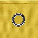 vidaXL Boîtes de rangement et couvercles 10 Pièces Jaune 32x32x32cm Tissu