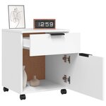 vidaXL Classeur mobile avec roues Blanc 45x38x54 cm Bois d'ingénierie