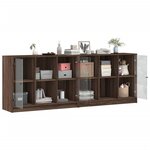 vidaXL Bibliothèque avec portes chêne marron 204x37x75 cm