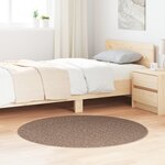 Tapis Shaggy vidaXL avec dos en latex Marron ø120 cm