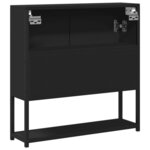 vidaXL Armoire à miroir de salle de bain noir bois d'ingénierie