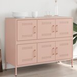 vidaXL Buffet rose 100 5x39x79 cm acier