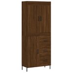 vidaXL Buffet haut Chêne marron 69 5x34x180 cm Bois d'ingénierie