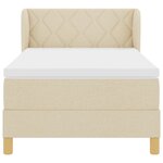 lit à ressort vidaXL avec matelas - Crème 100x200 cm Tissus