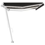 vidaXL Auvent manuel rétractable avec LED 600x300 cm Anthracite