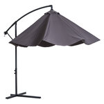 Parasol déporté octogonal inclinable manivelle pied acier Ø 3 x 2 5H m gris