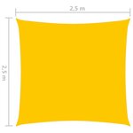 vidaXL Voile de parasol Tissu Oxford carré 2 5x2 5 m Jaune