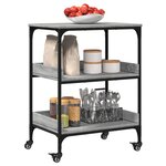 vidaXL Chariot de cuisine sonoma gris 60x41x80 5 cm bois d'ingénierie