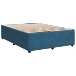 vidaXL Sommier à lattes de lit et matelas Bleu foncé 140x200cm Velours