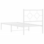 vidaXL Cadre de lit métal sans matelas avec tête de lit blanc 80x200cm