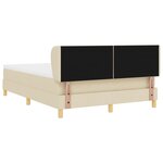 Lit à ressorts vidaXL avec matelas en crème  140x200 cm en tissu