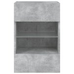 vidaXL Meuble TV mural avec lumières LED gris béton 40x30x60 5 cm