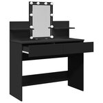 vidaXL Coiffeuse avec LED noir 100x40x130 cm