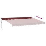 vidaXL Auvent rétractable automatique avec LED bordeaux 500x300 cm