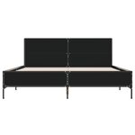 vidaXL Cadre de lit noir 160x200 cm bois d'ingénierie et métal