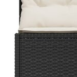 vidaXL Canapé de jardin table coussins demi-rond noir résine tressée