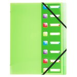 Trieur Polypropylène 3 Rabats Crystal Colours 8 Compartiments - Couleurs Assorties - X 10 - Exacompta