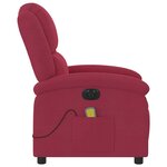 vidaXL Fauteuil inclinable massage électrique rouge bordeaux velours
